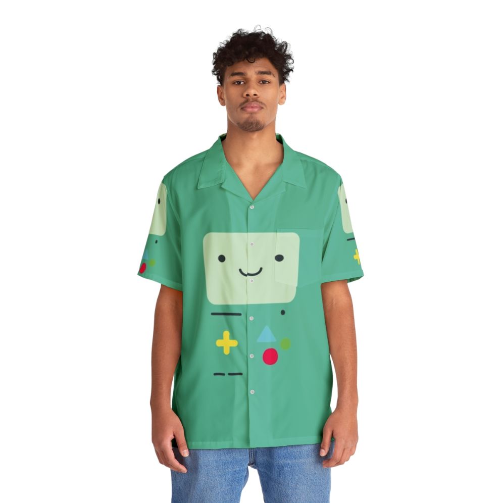 BMO Hawaiian Shirt - Adventure Time Inspired Cartoon Tropical Shirt - People Front