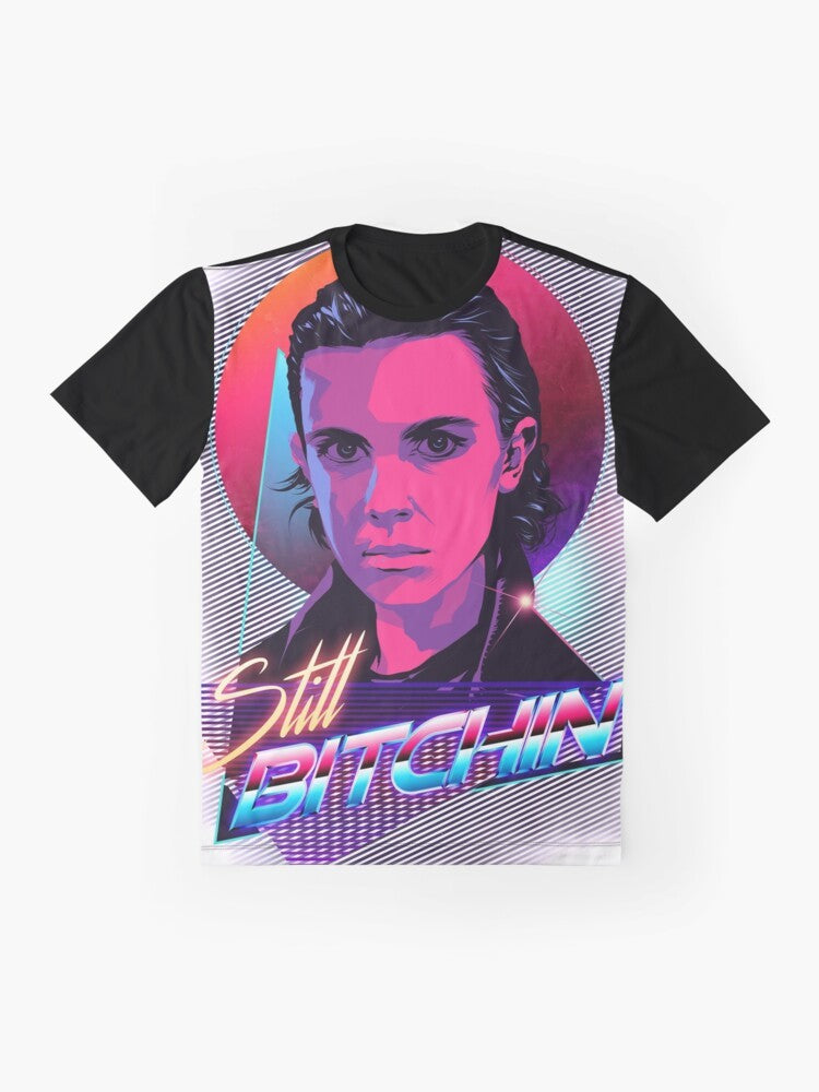 Stranger Things Eleven graphic t-shirt with retro 80s design - Flat lay