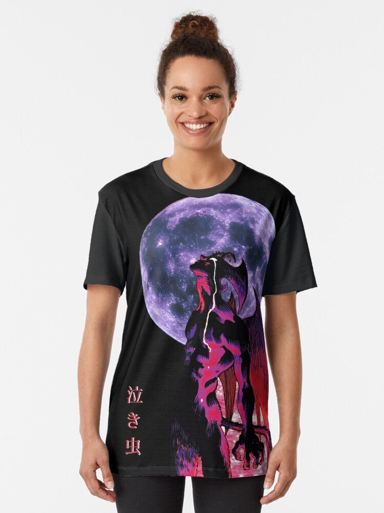 Akira Devilman Crybaby anime graphic t-shirt, featuring a striking design with the iconic characters and 90s aesthetic. - Women