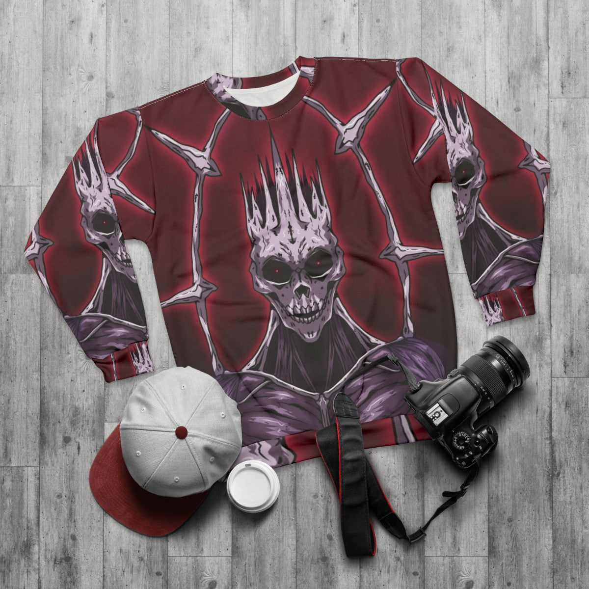 Castlevania Death Vampire Villain Sweatshirt - flat lay