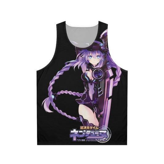 Anime tank top featuring the transforming character Purple Heart from the Hyperdimension Neptunia series