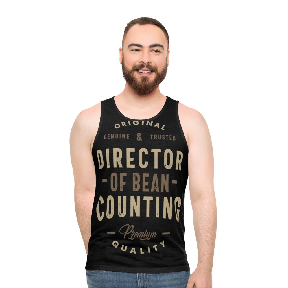 Director of bean counting unisex tank top - men