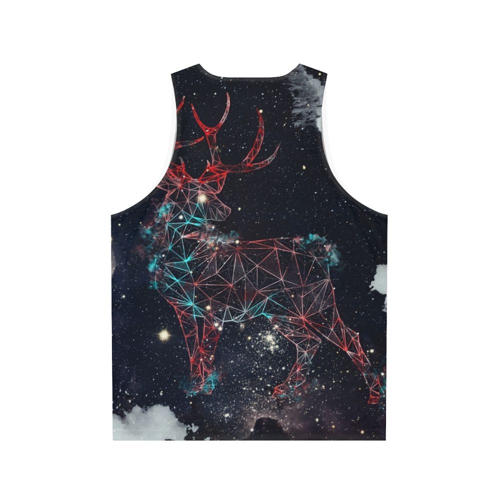 Celestial deer unisex tank top with nature and galaxy graphics - Back