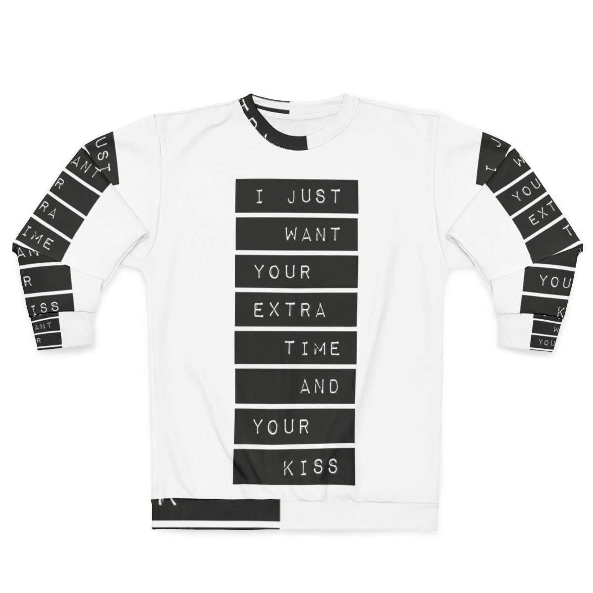 Prince inspired 90s sweatshirt with lyrics from "Your Extra Time And Your Kiss"