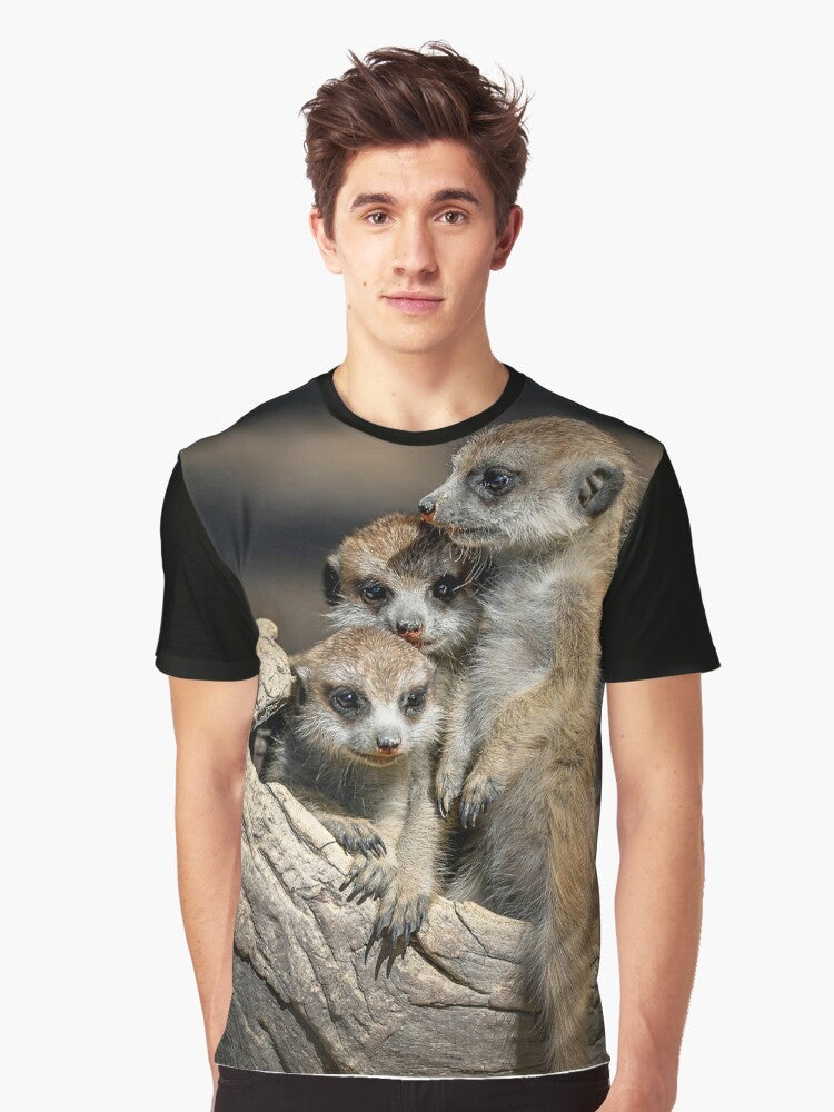 Meerkat graphic t-shirt featuring meerkats in their natural habitat in Australia's Hunter Valley - Men