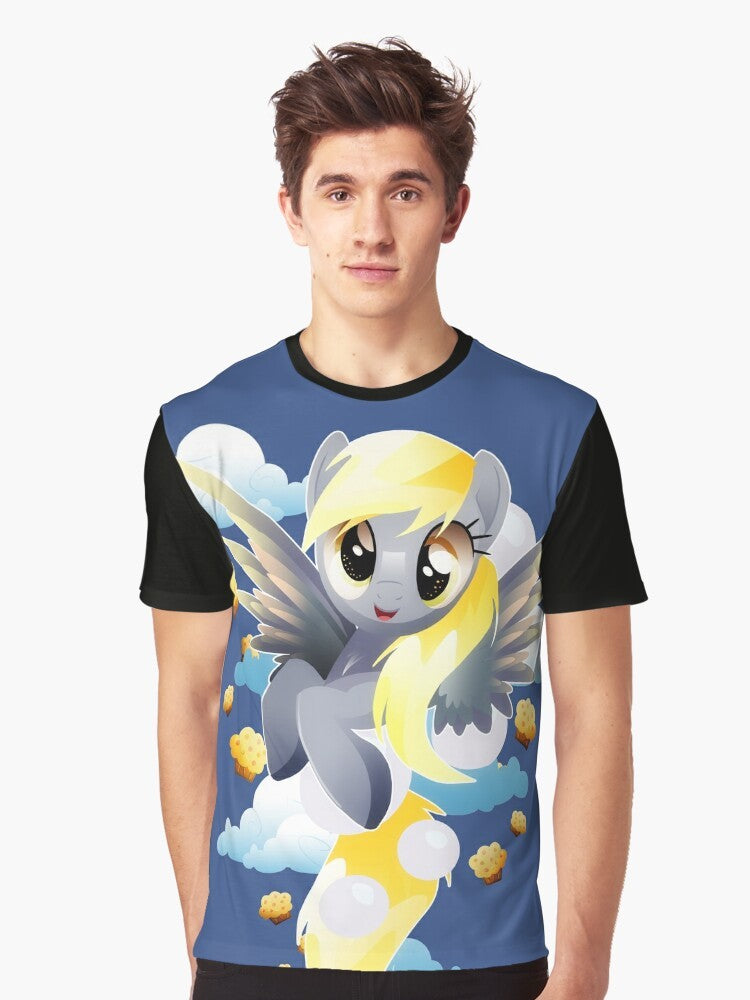 A colorful graphic t-shirt featuring a cute, derpy pegasus pony from My Little Pony: Friendship is Magic. - Men