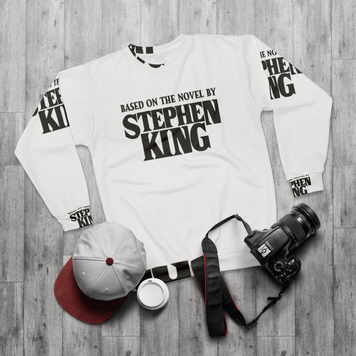 Stephen King inspired sweatshirt - flat lay