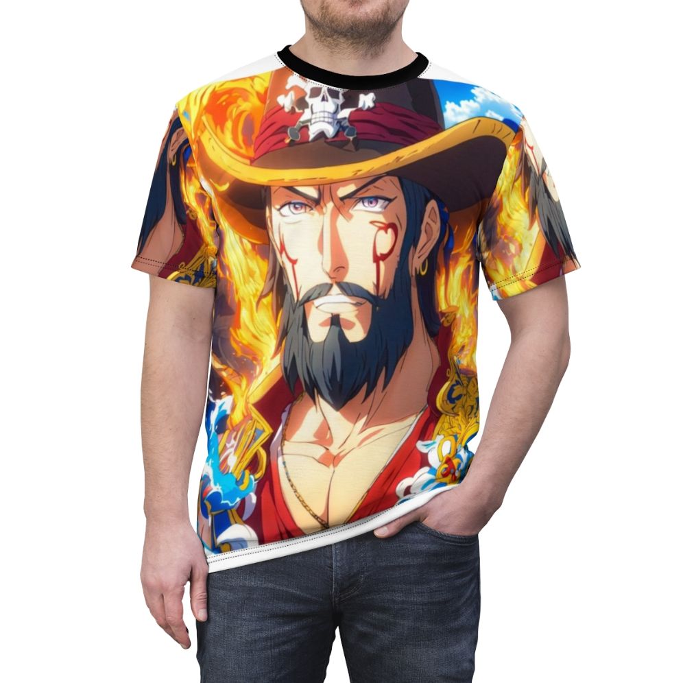 Intricate abstract design on a high-quality custom t-shirt - men front