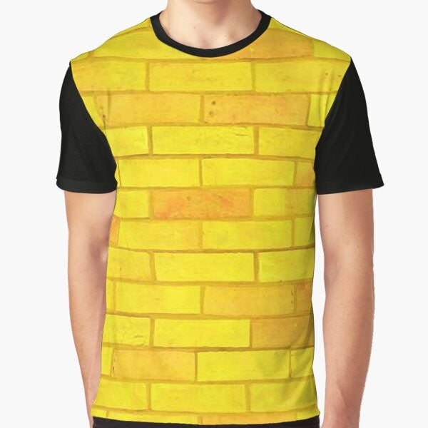 Vintage "Yellow Brick Road" graphic t-shirt in yellow and black