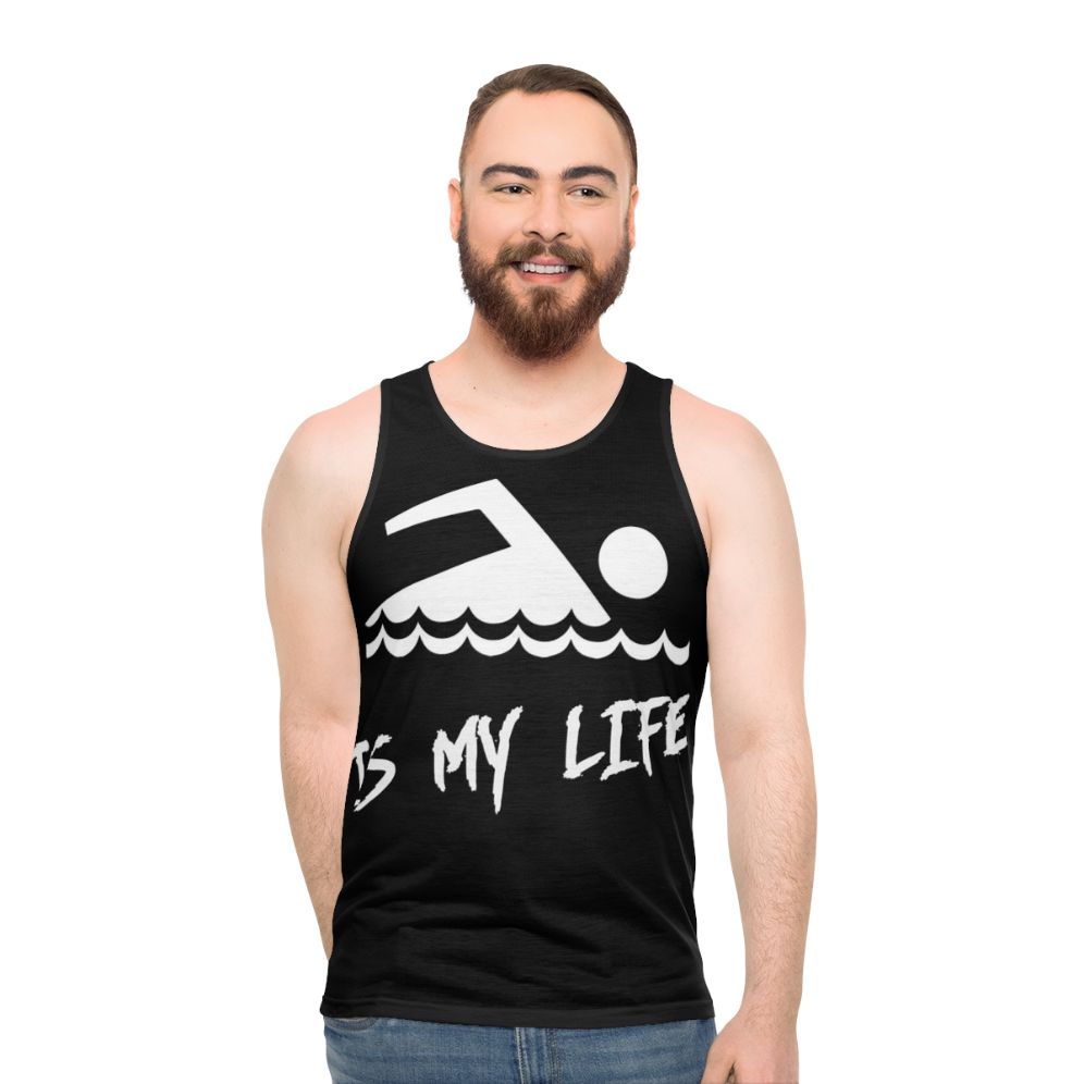 Unisex 'Swimming Is My Life' Tank Top - men