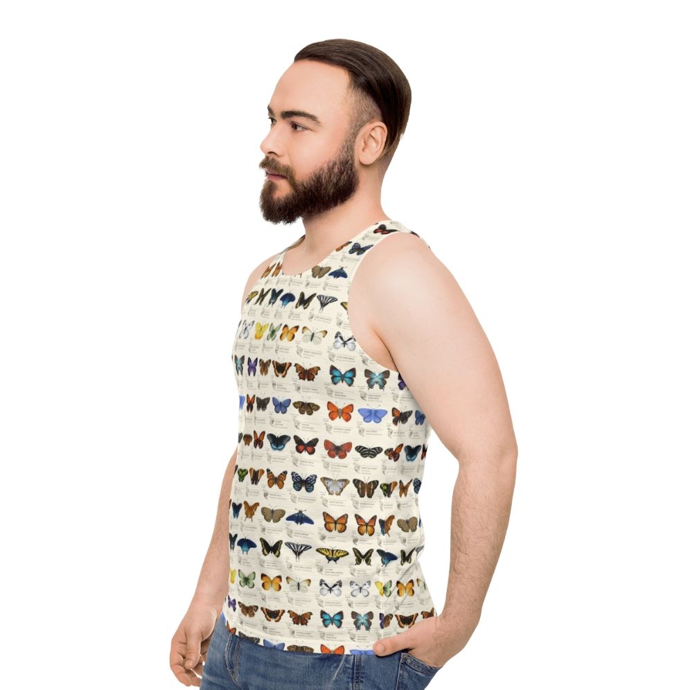 Butterflies Of North America unisex tank top with nature and science graphic design - men side