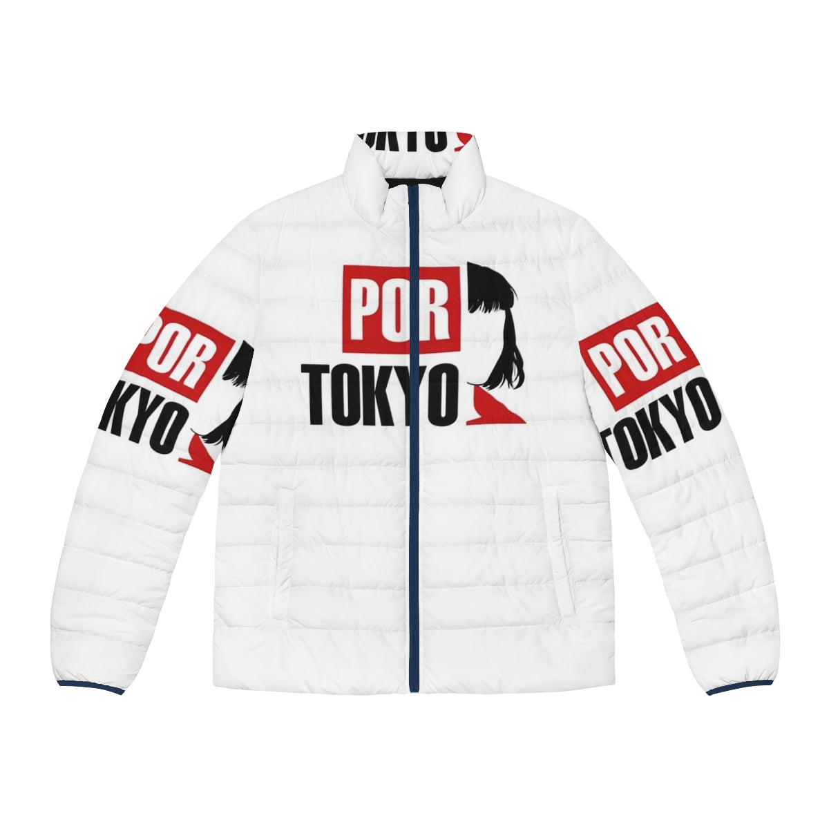 Money Heist Tokyo Puffer Jacket featuring iconic Bella Ciao design