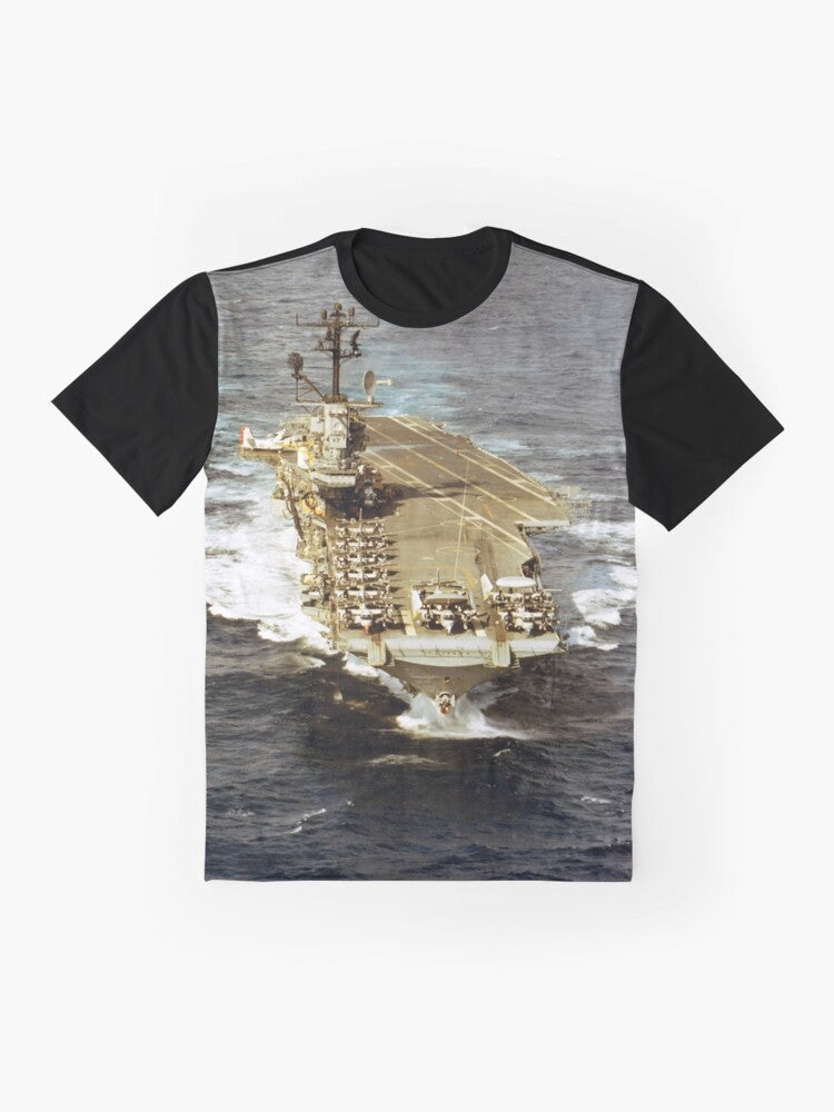 USS INTREPID (CVS-11) Aircraft Carrier Graphic T-Shirt - Flat lay