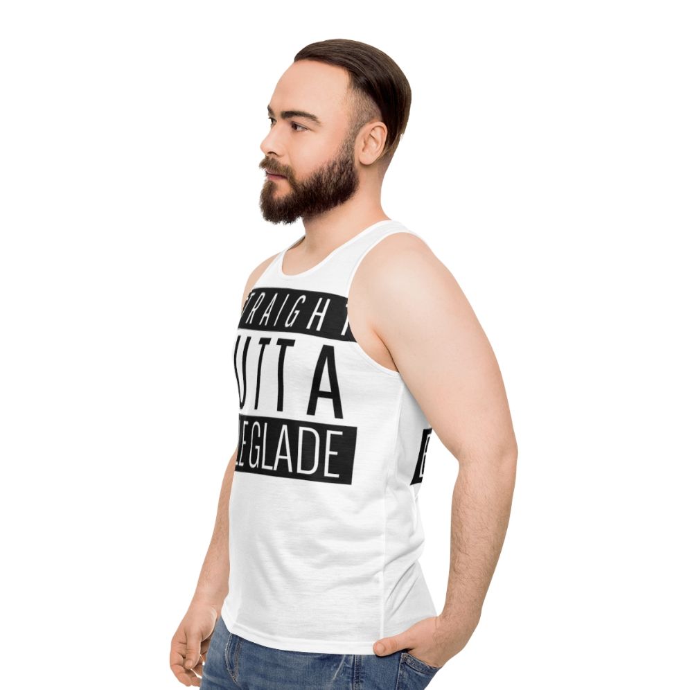 Straight Outta Belle Glade Florida Unisex Tank Top - men side