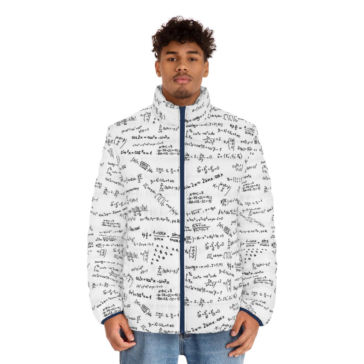 Math Formula and Numbers Puffer Jacket - men front