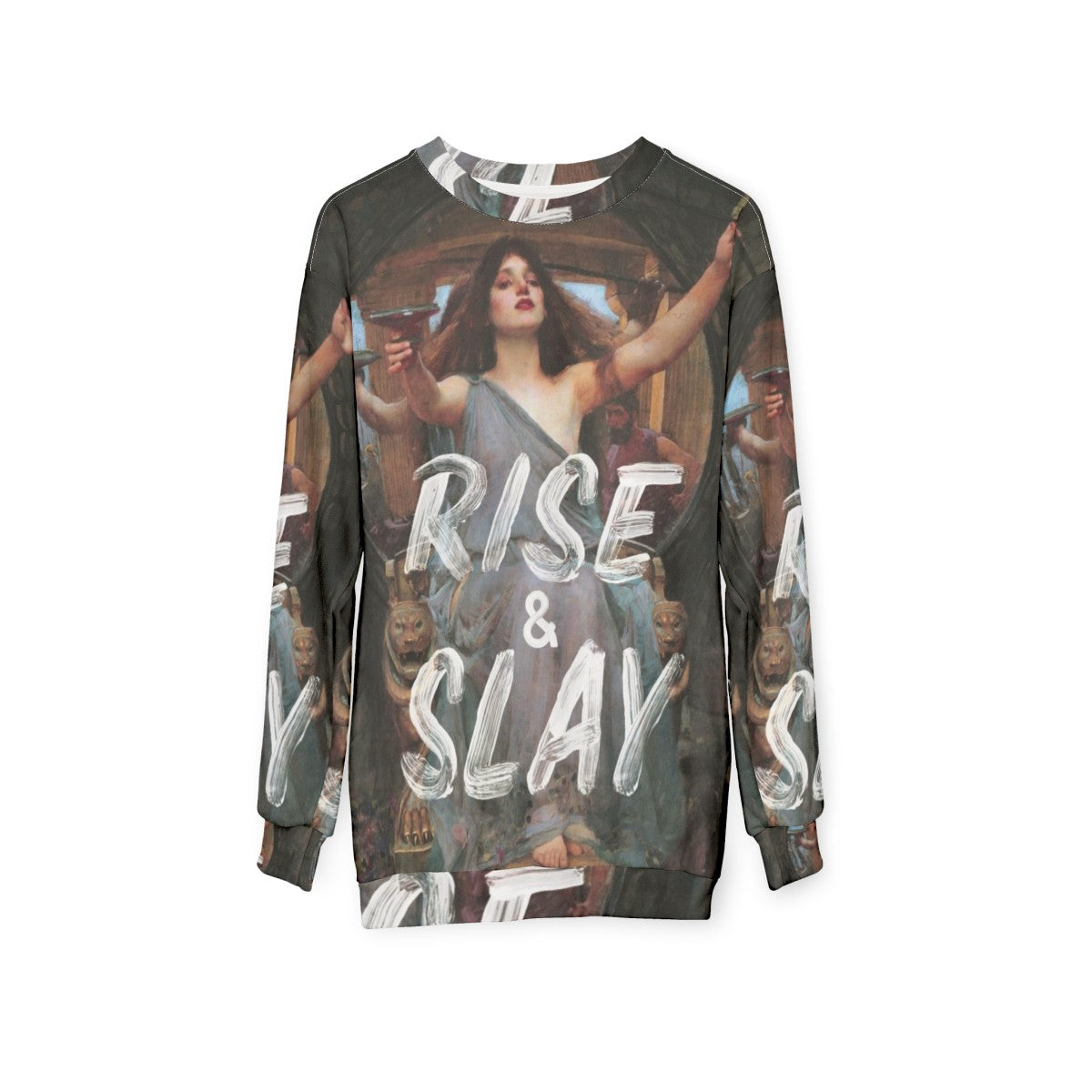 Rise and Slay Motivational Sweatshirt for Women - hanging