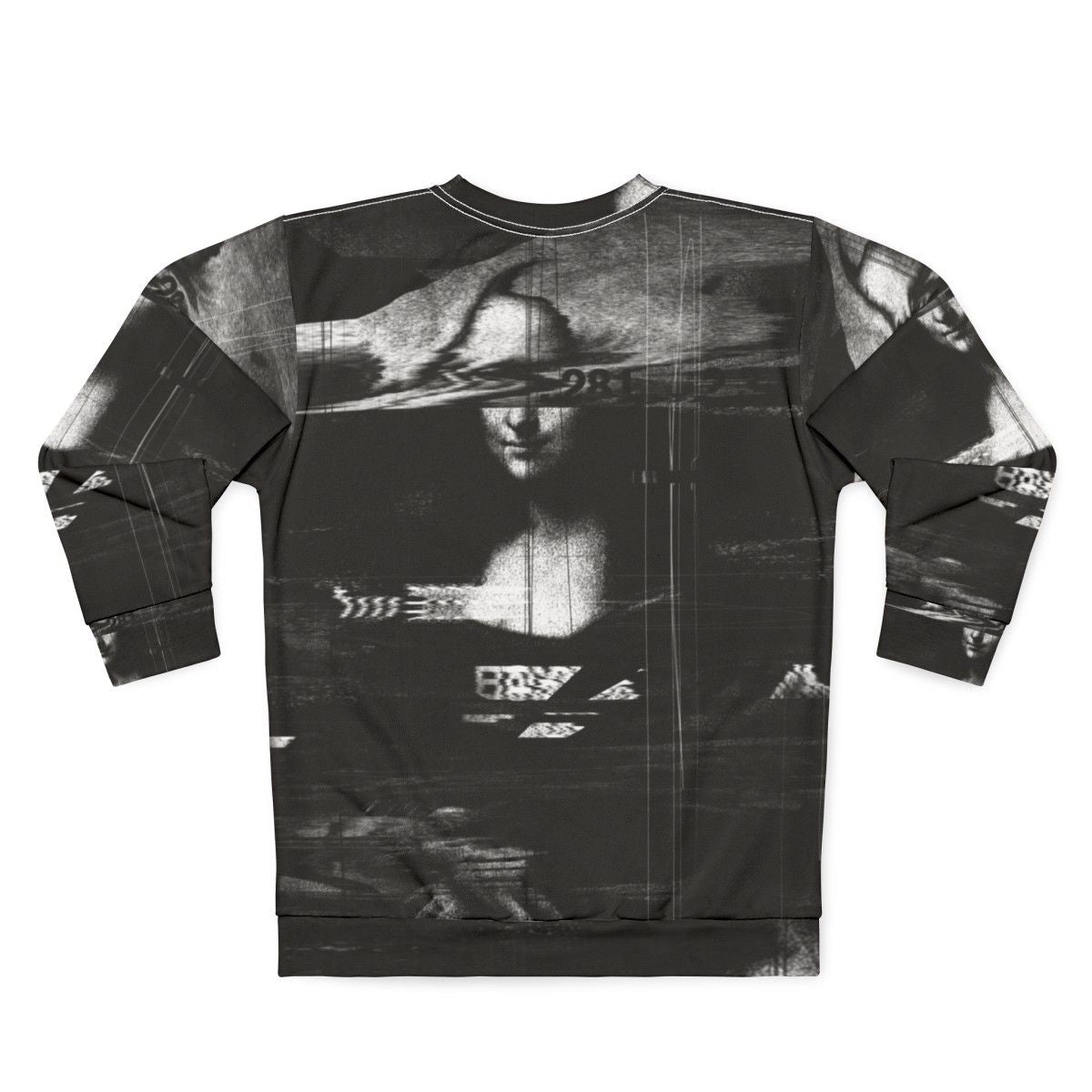 Mona Lisa Glitch Art Sweatshirt - Back