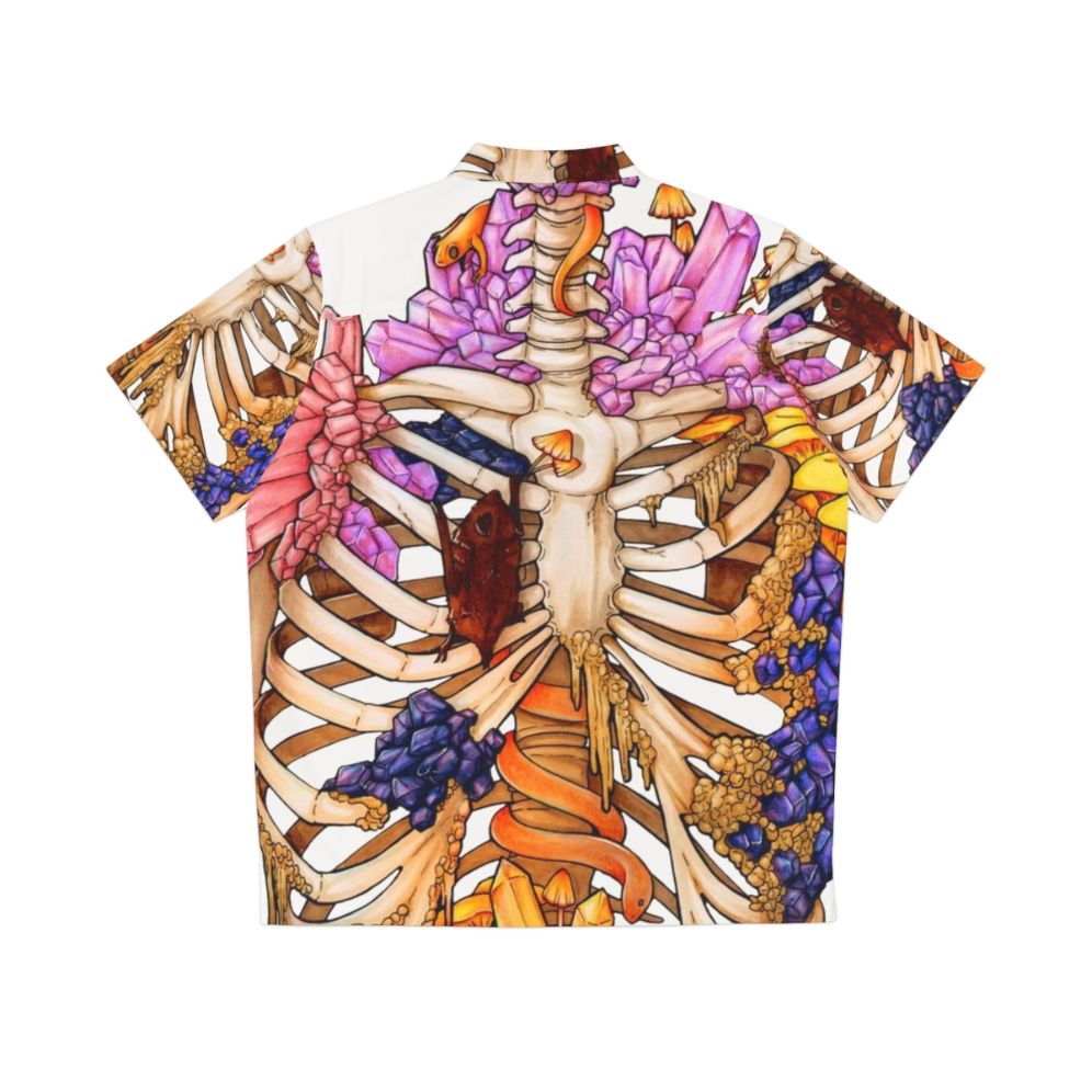 Skeletal gem hawaiian shirt with nature-inspired design - Back