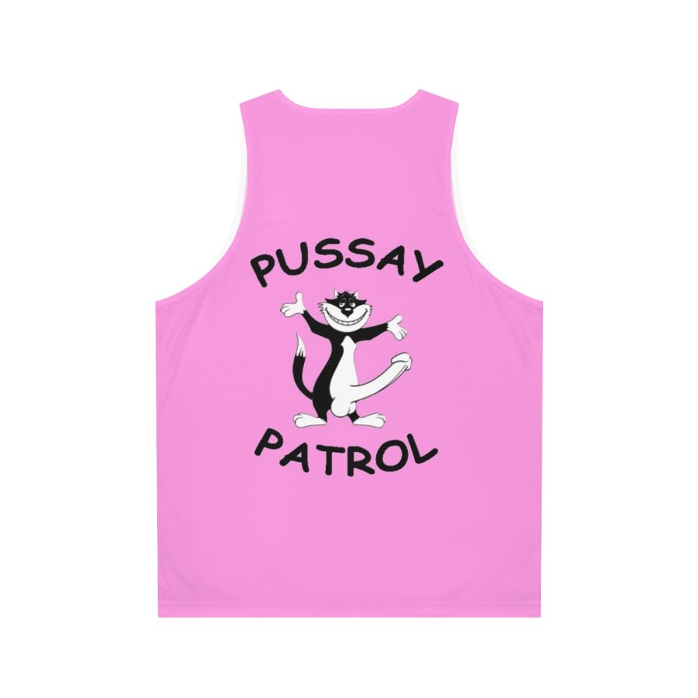 Unisex Pussay Patrol comedy TV show tank top - Back