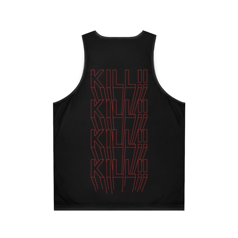 Unisex red vector no more heroes video game tank top - Back