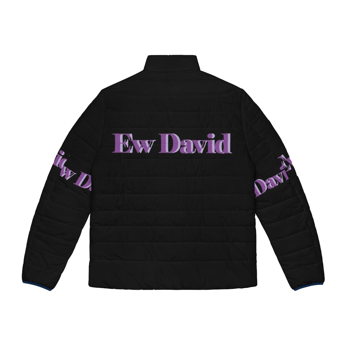 Schitt's Creek "Ew, David!" puffer jacket with David Rose's iconic catchphrase - Back