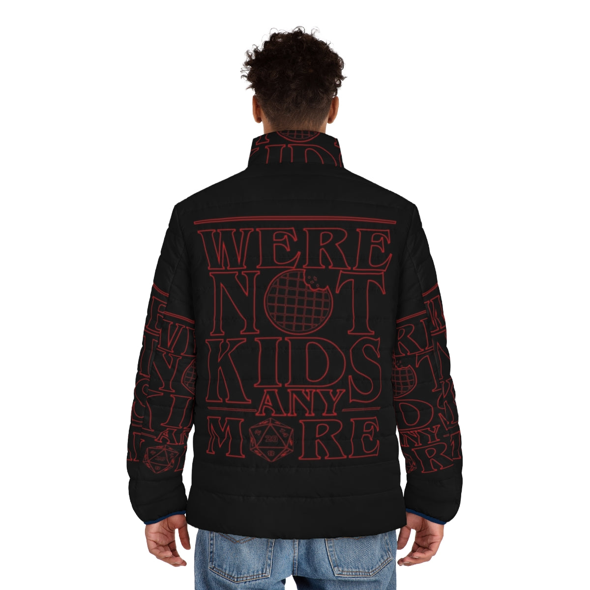 Stranger Things 3 'We're Not Kids Anymore' Puffer Jacket - Retro 80s Style Netflix Merchandise - men back