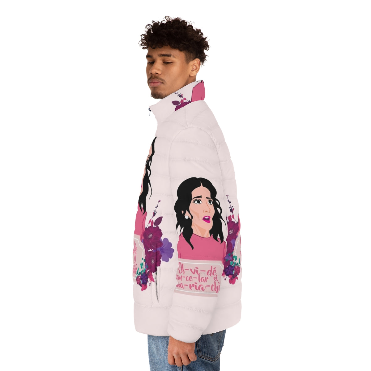 Mariachi-inspired puffer jacket from the Netflix series "The House of Flowers" - men side left