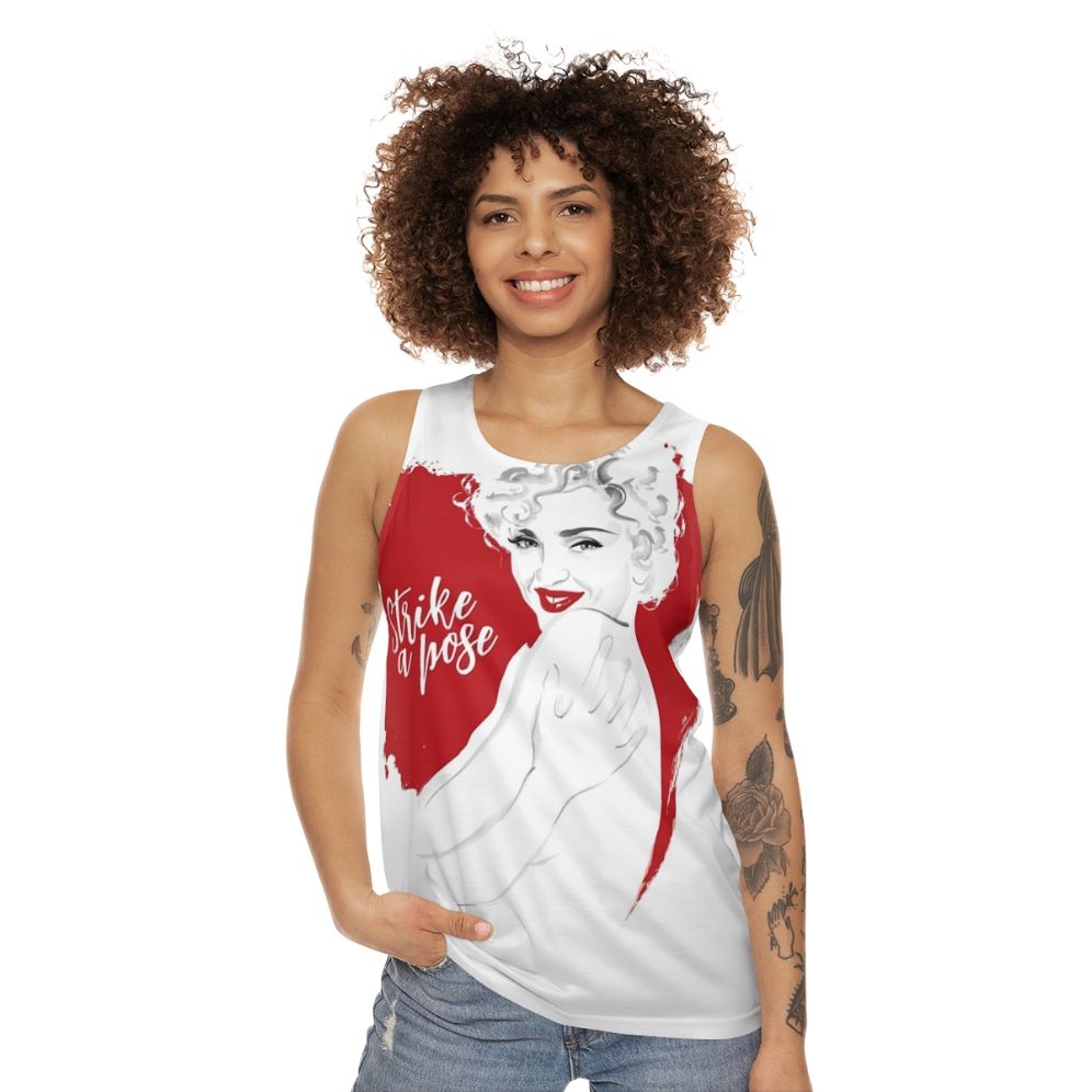 Unisex 90s dance tank top with alejandro mogollo art - women