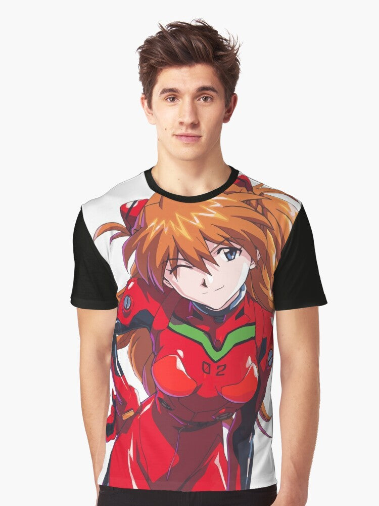 Asuka Langley Soryu from Neon Genesis Evangelion anime graphic t-shirt design - Men