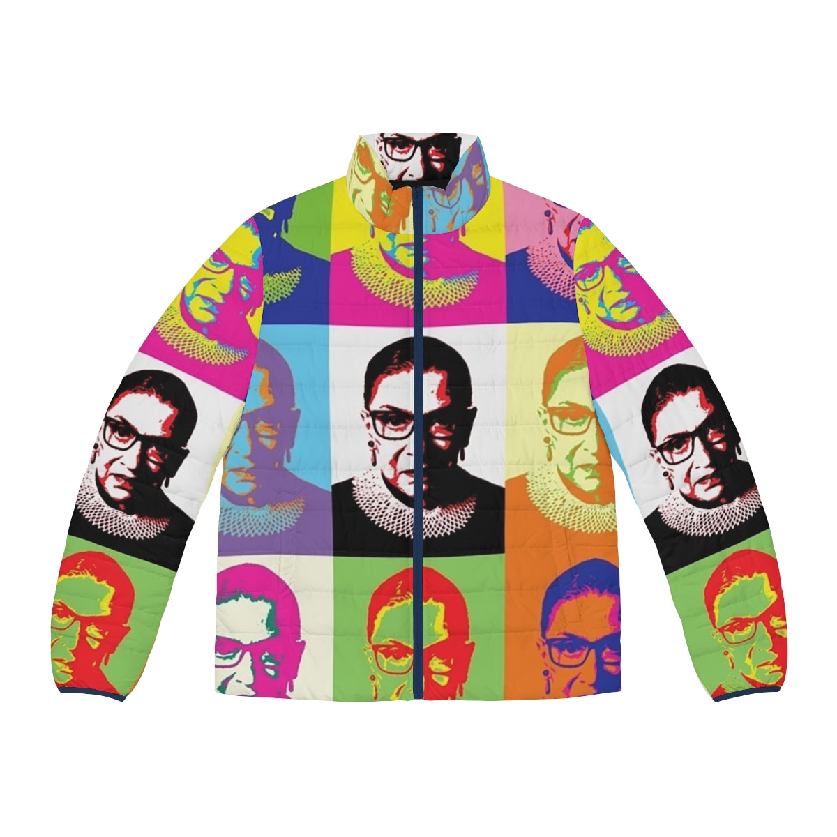 Ruth Bader Ginsburg Puffer Jacket with Feminist Artwork