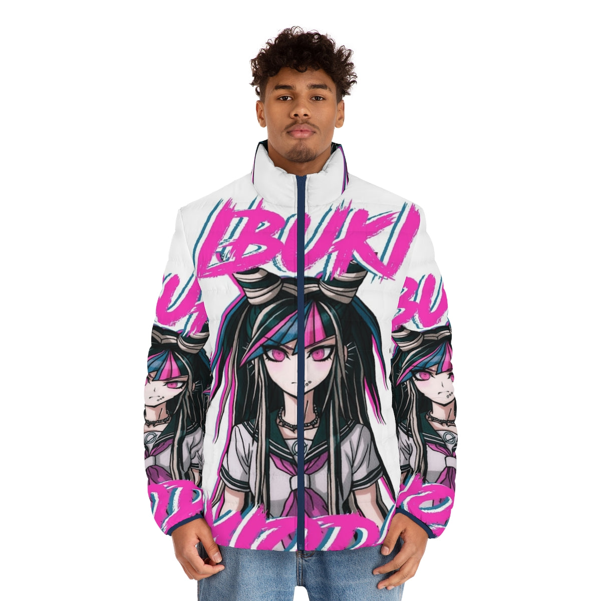 Ibuki Mioda Danganronpa 2 Puffer Jacket - men front