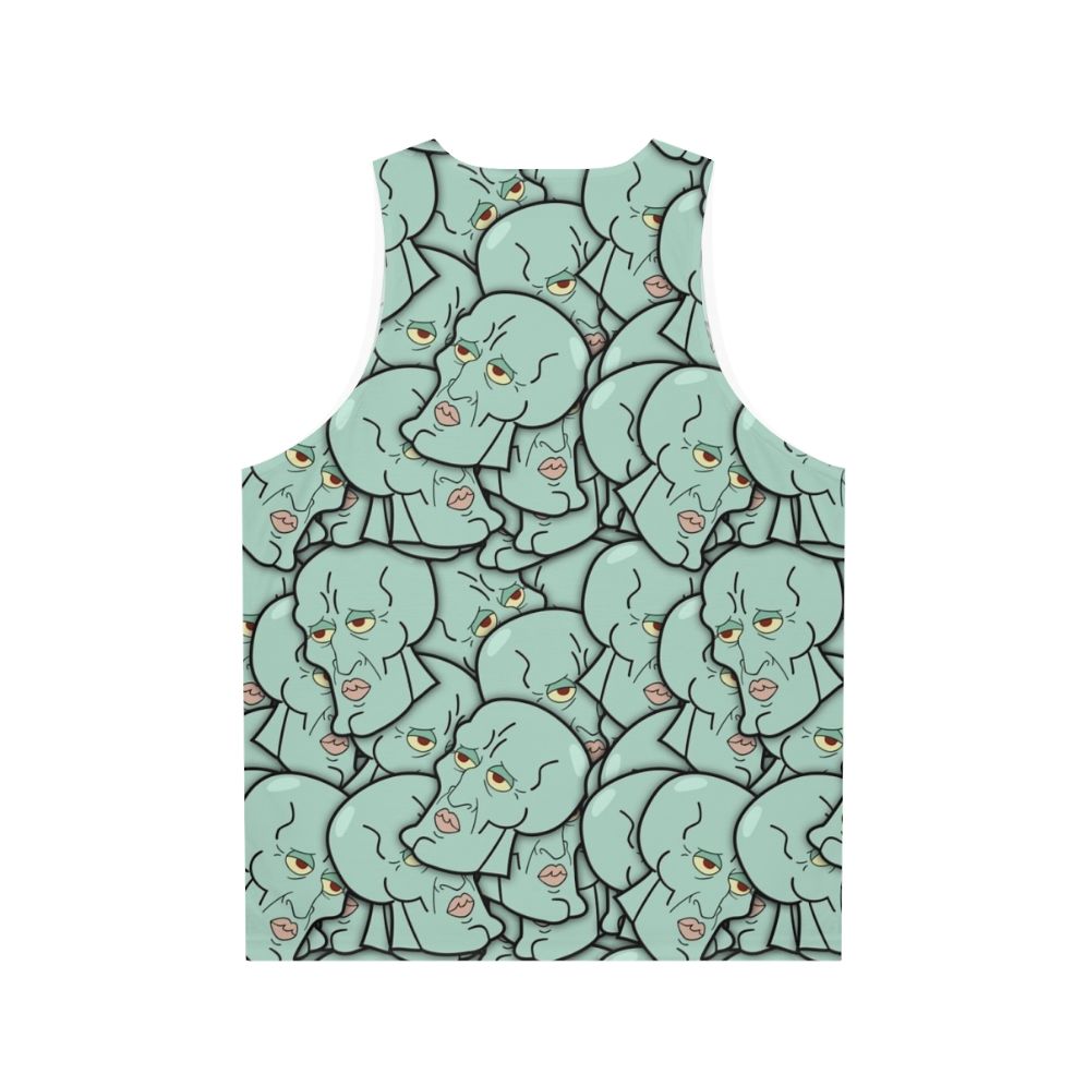 Unisex "Mr. Handsome" Tank Top featuring Spongebob and Squidward characters - Back