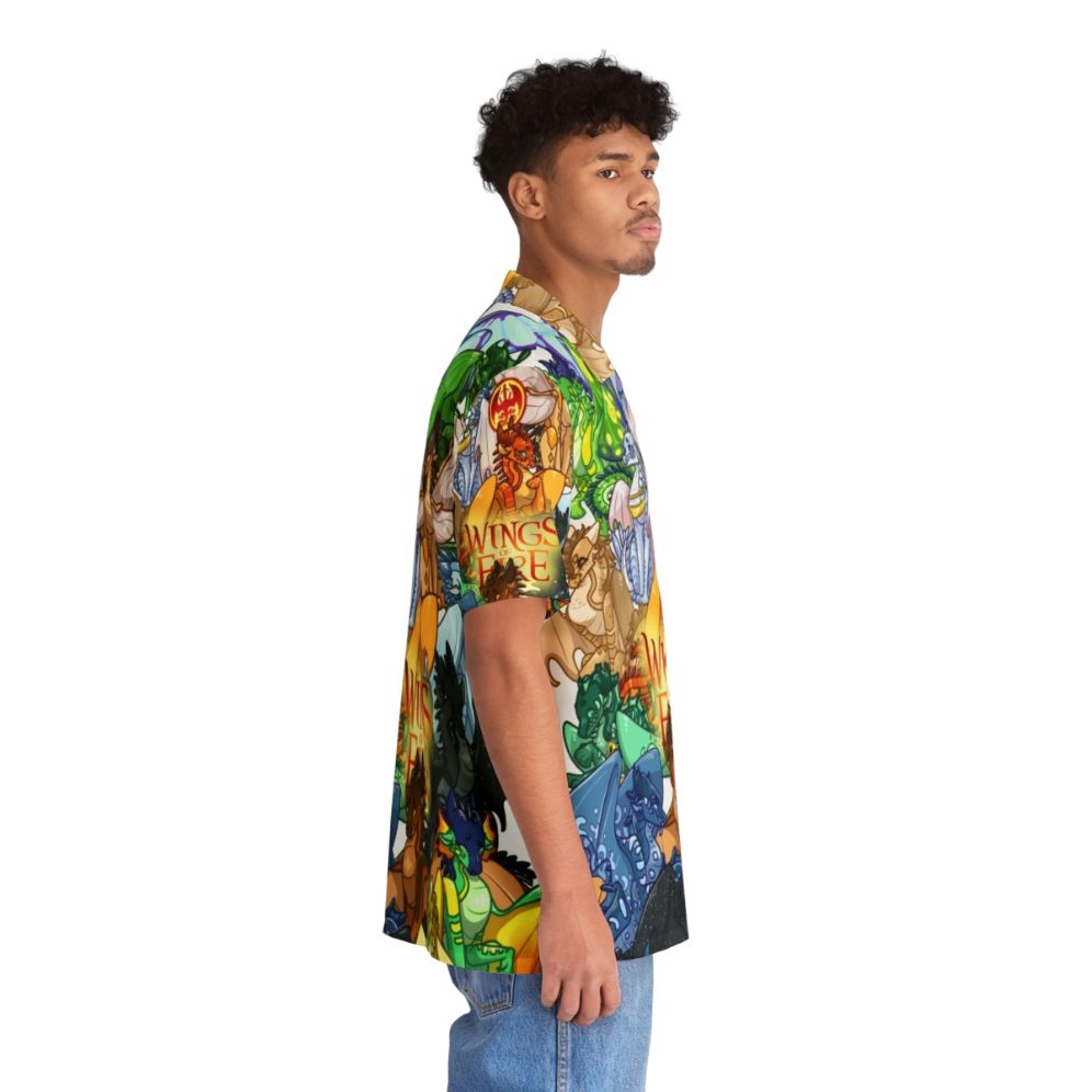 Wings of Fire Hawaiian Shirt 2 featuring blue and teal dragon designs - People Pight