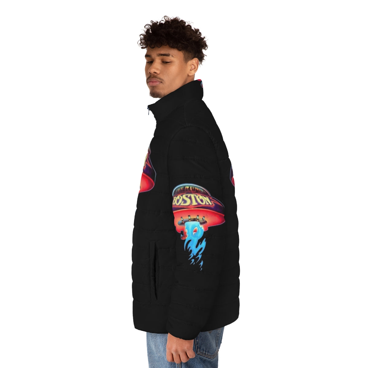 Boston Premium Puffer Jacket with Electric Light Orchestra Inspired Design - men side left