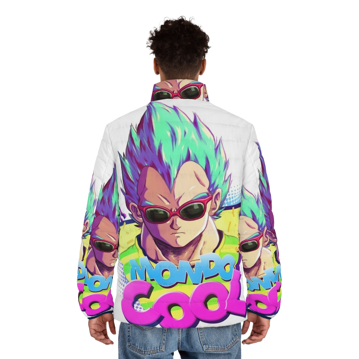 Mondo Cool Puffer Jacket with Dragon Ball Z inspired design - men back