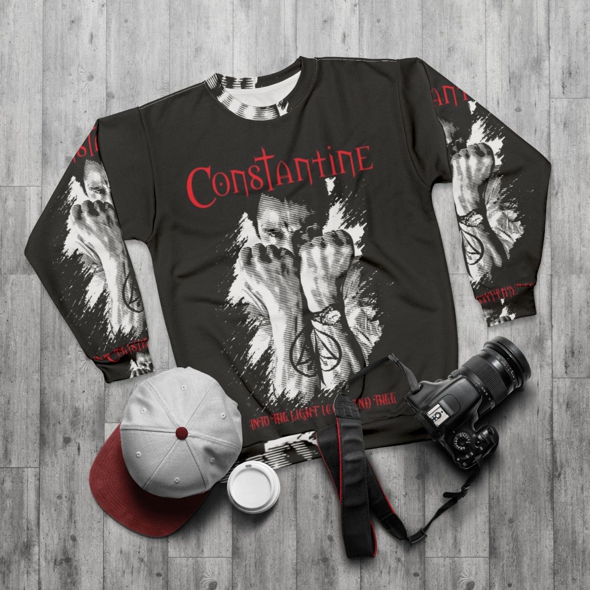 J Constantine Horror Comic Sweatshirt - flat lay