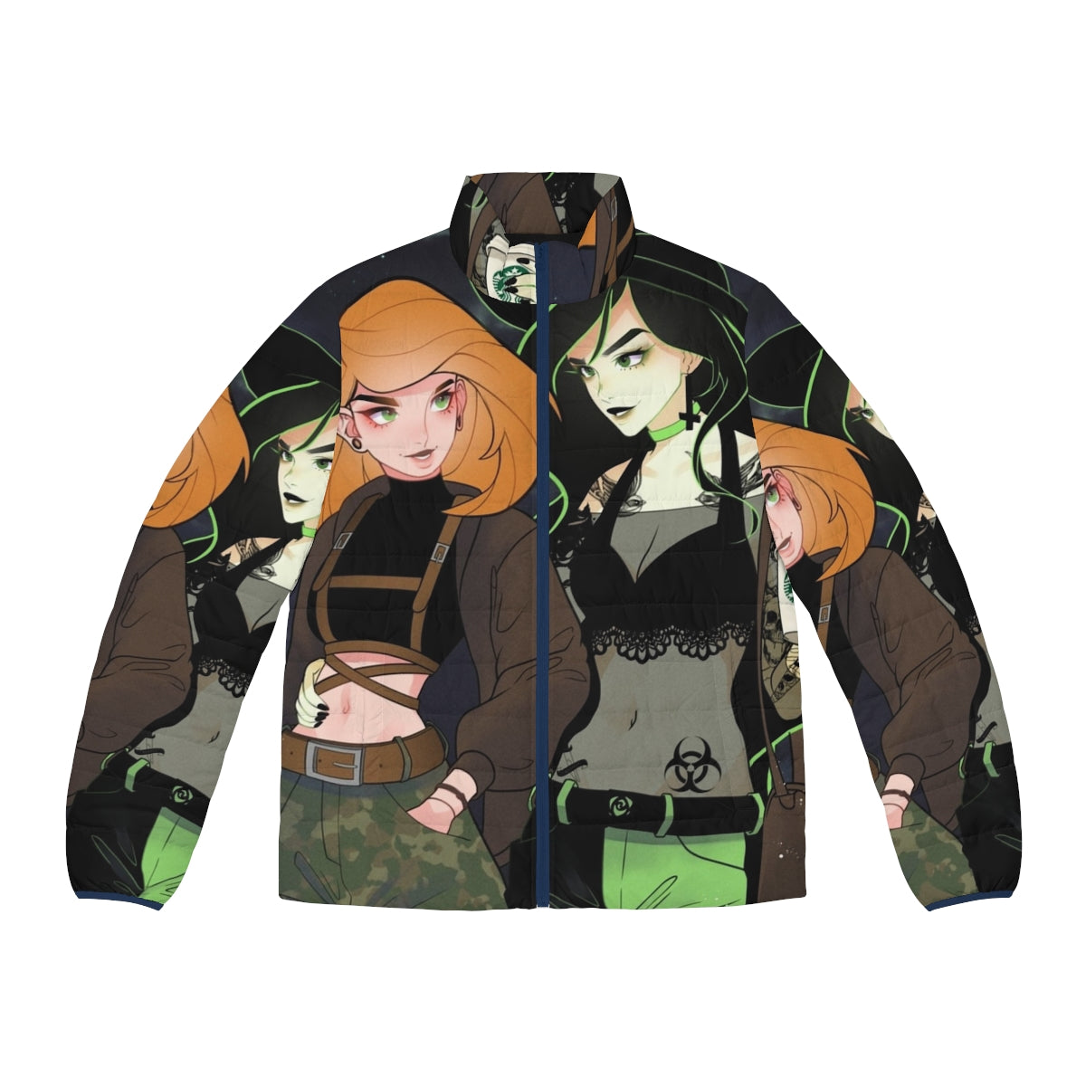 Kim Possible Shego inspired oversized puffer jacket