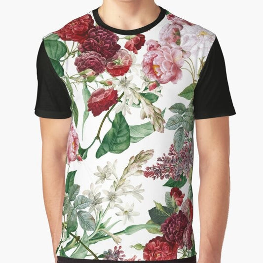 Exotic Garden Summer Graphic T-Shirt featuring a botanical, tropical, vintage, and retro design