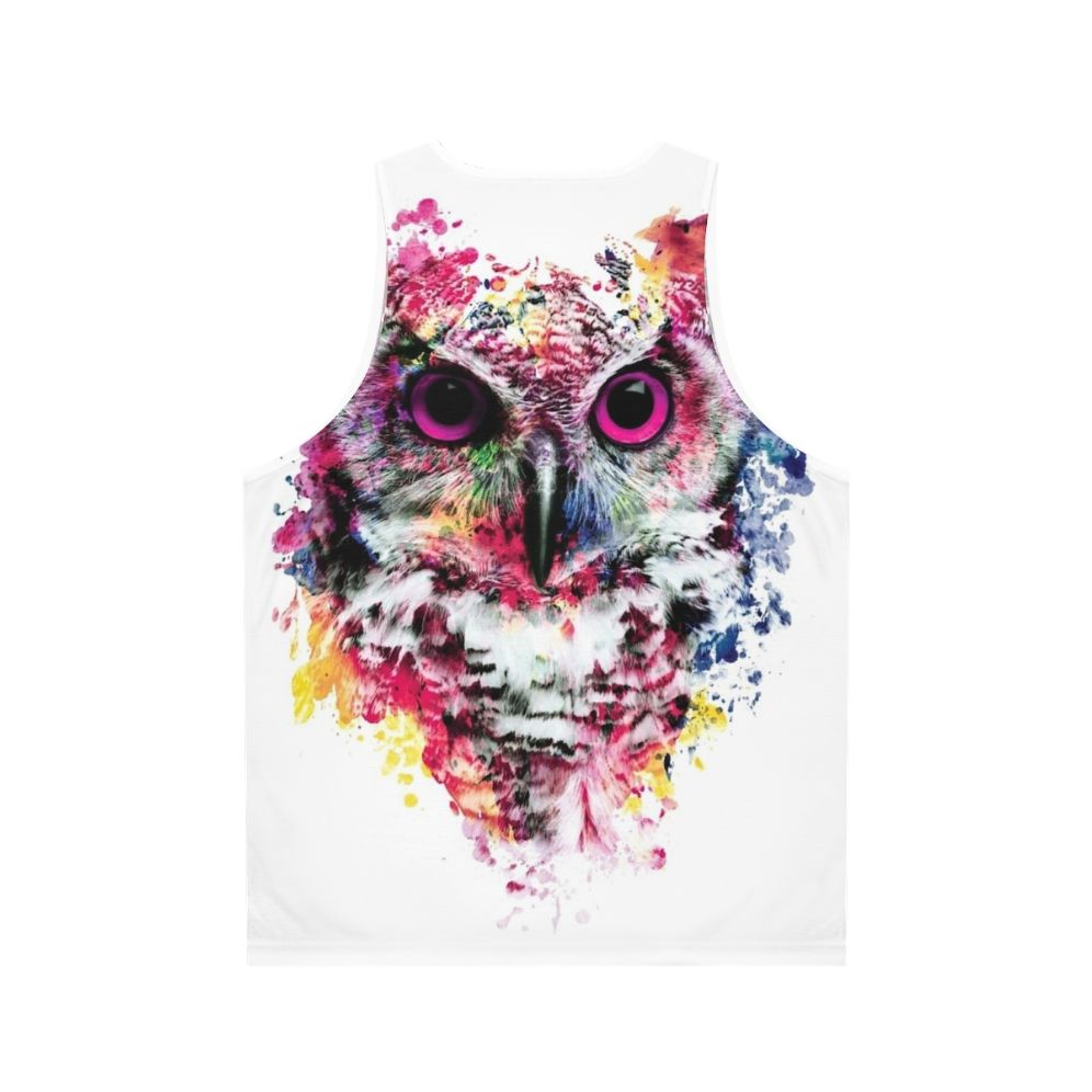 Colorful Owl Unisex Tank Top - Back