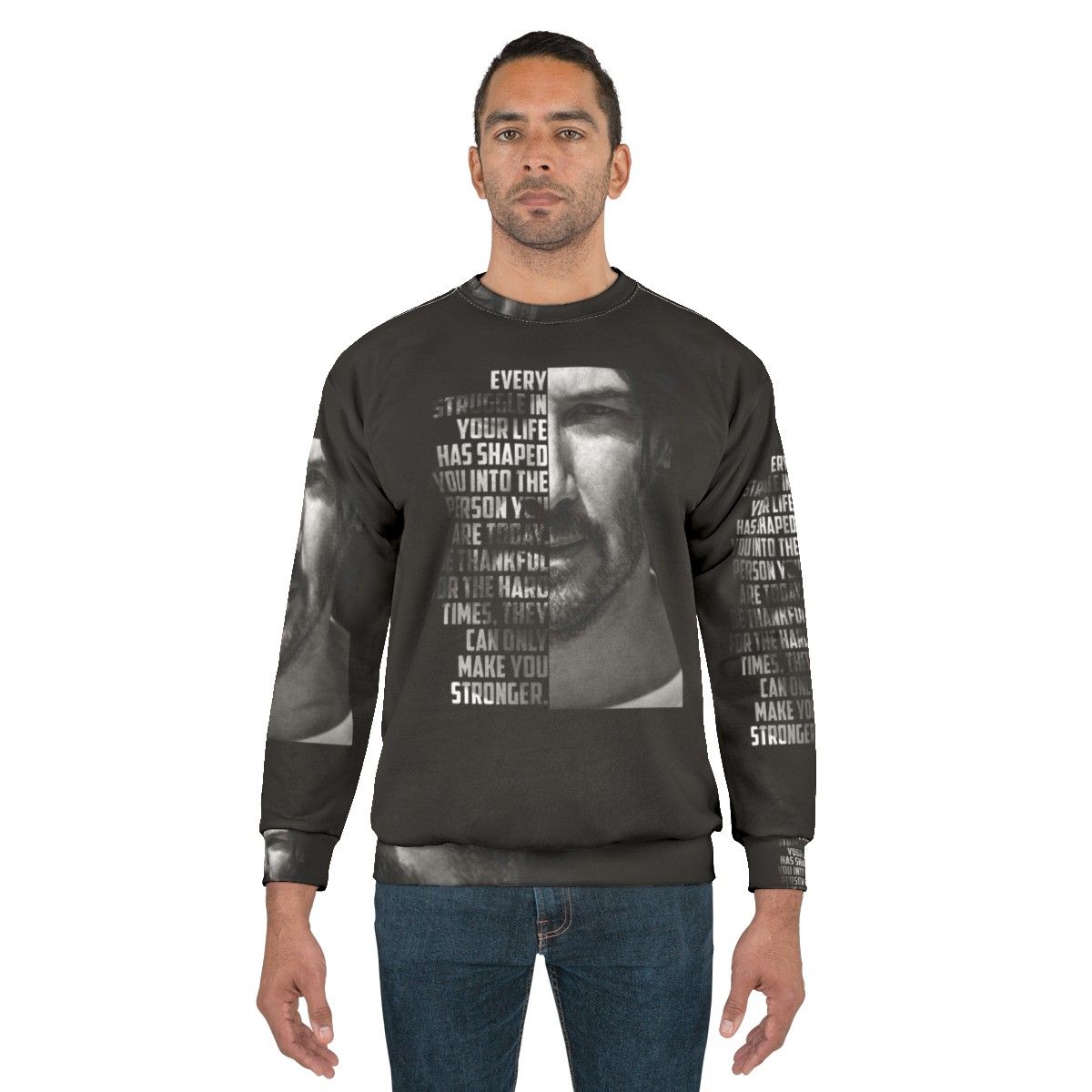 Keanu Reeves sweatshirt with graphic art design - men