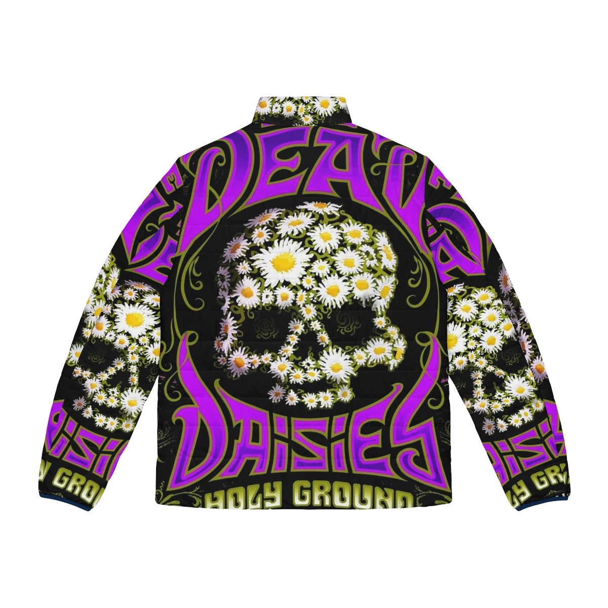 Dead Daisies Holy Ground 2021 Masjun Puffer Jacket featuring the band's logo and album art - Back