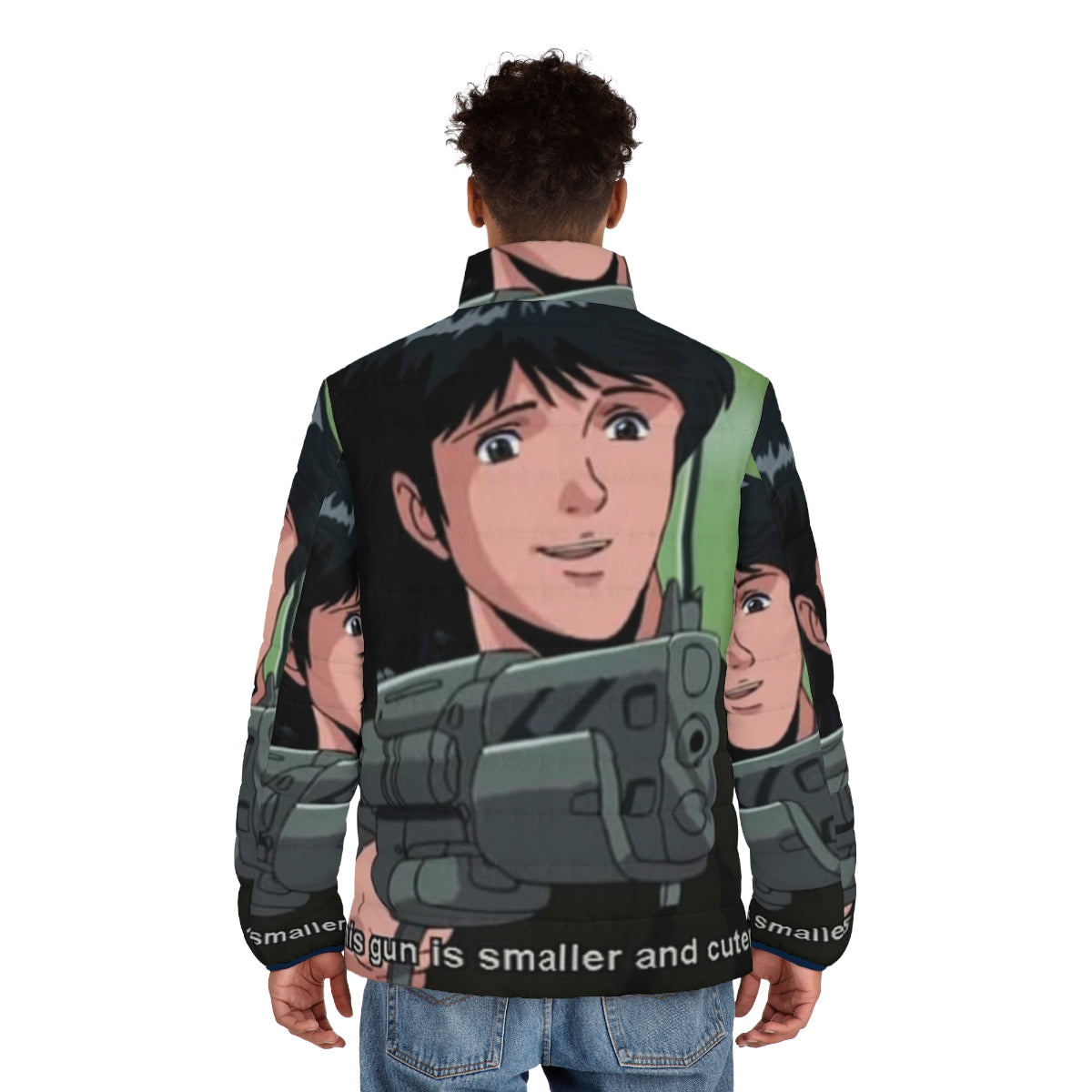 Puffer jacket featuring a design inspired by the character Yang Wenli from the anime "Legend of the Galactic Heroes" - men back