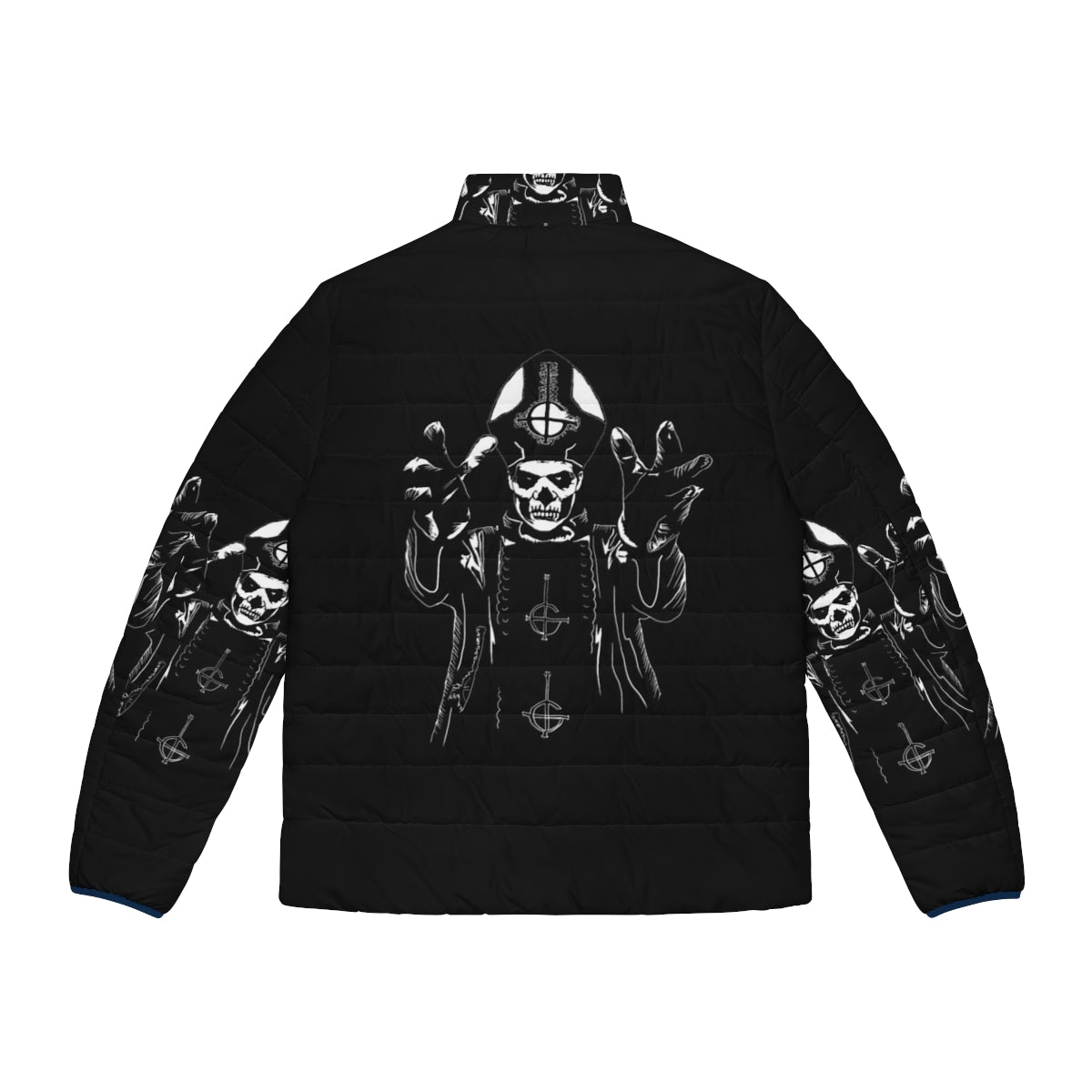 Ghost band Puffer Jacket with Papa Emeritus design - Back