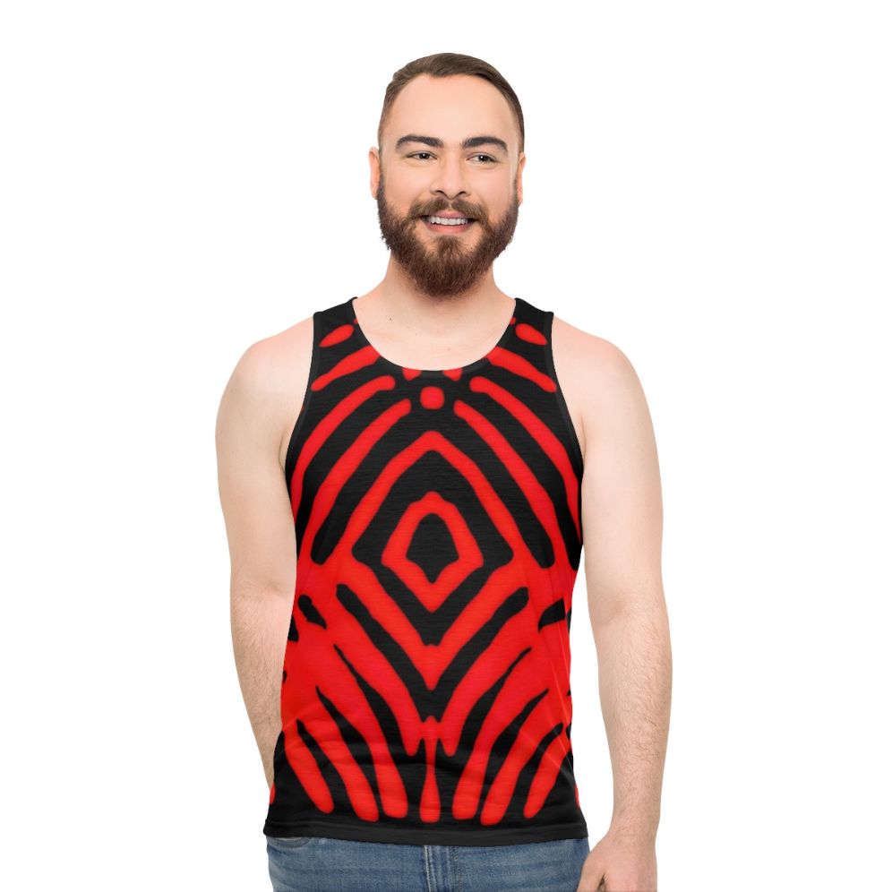 Unisex Ruby Diamond Pattern Tank Top - men