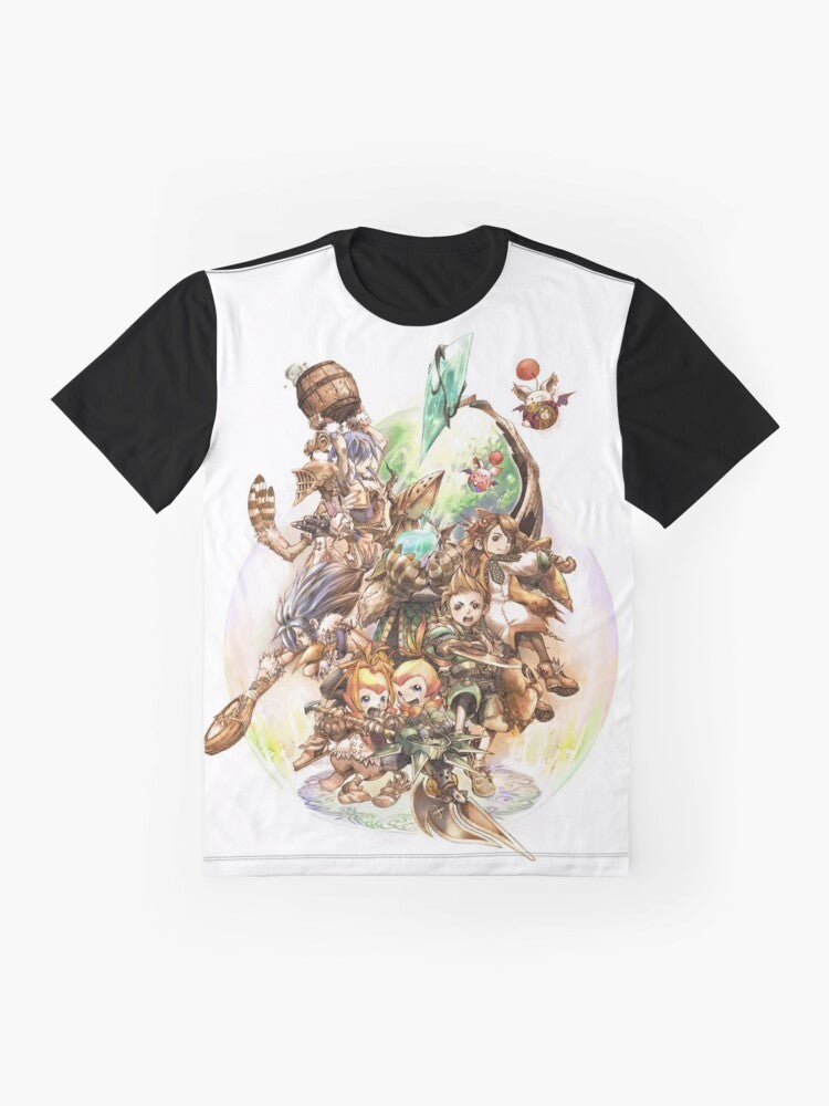 A fantasy-inspired t-shirt featuring a vibrant crystal design, perfect for RPG and adventure enthusiasts. - Flat lay