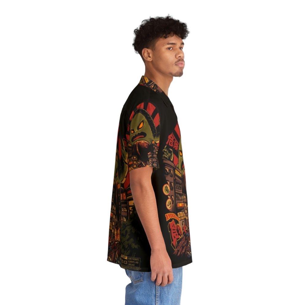 Avokiller Hawaiian Shirt with Avocado and Kaiju Monster Print - People Pight