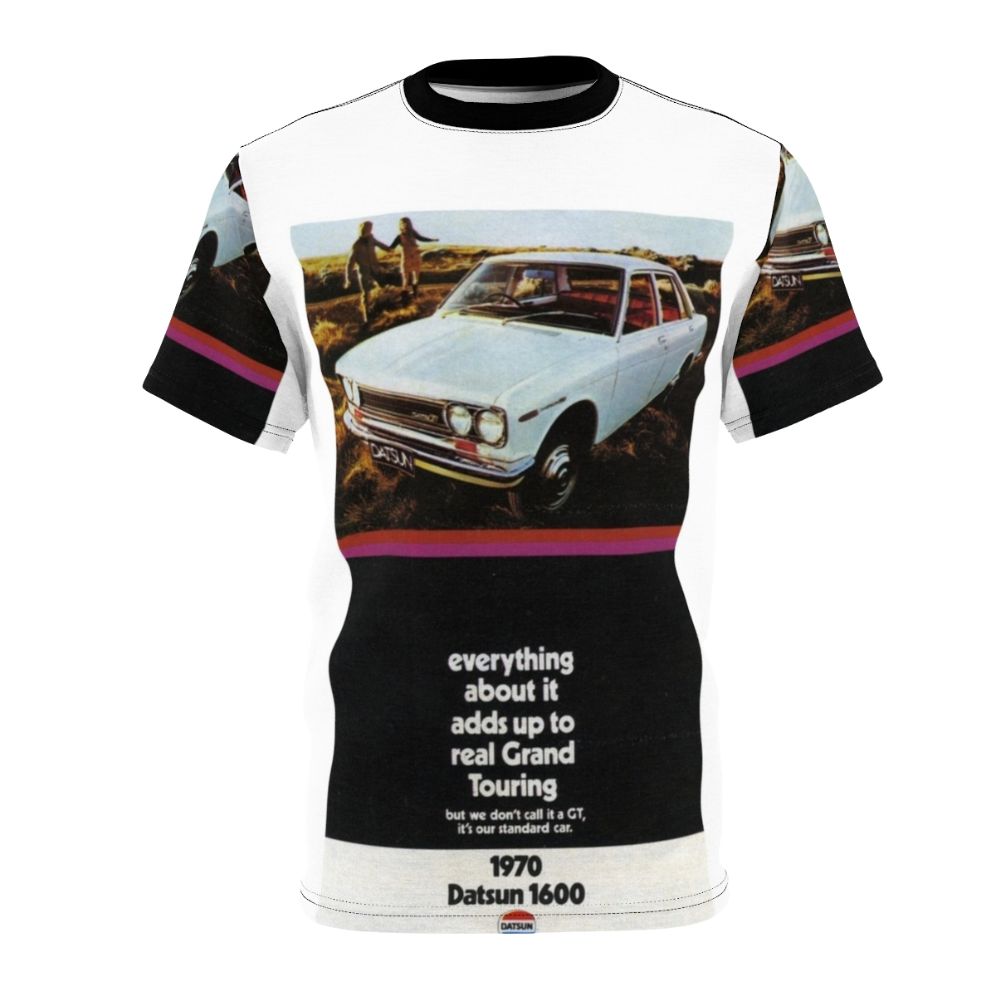 Retro vintage style t-shirt featuring a classic Datsun 1600 Japanese car