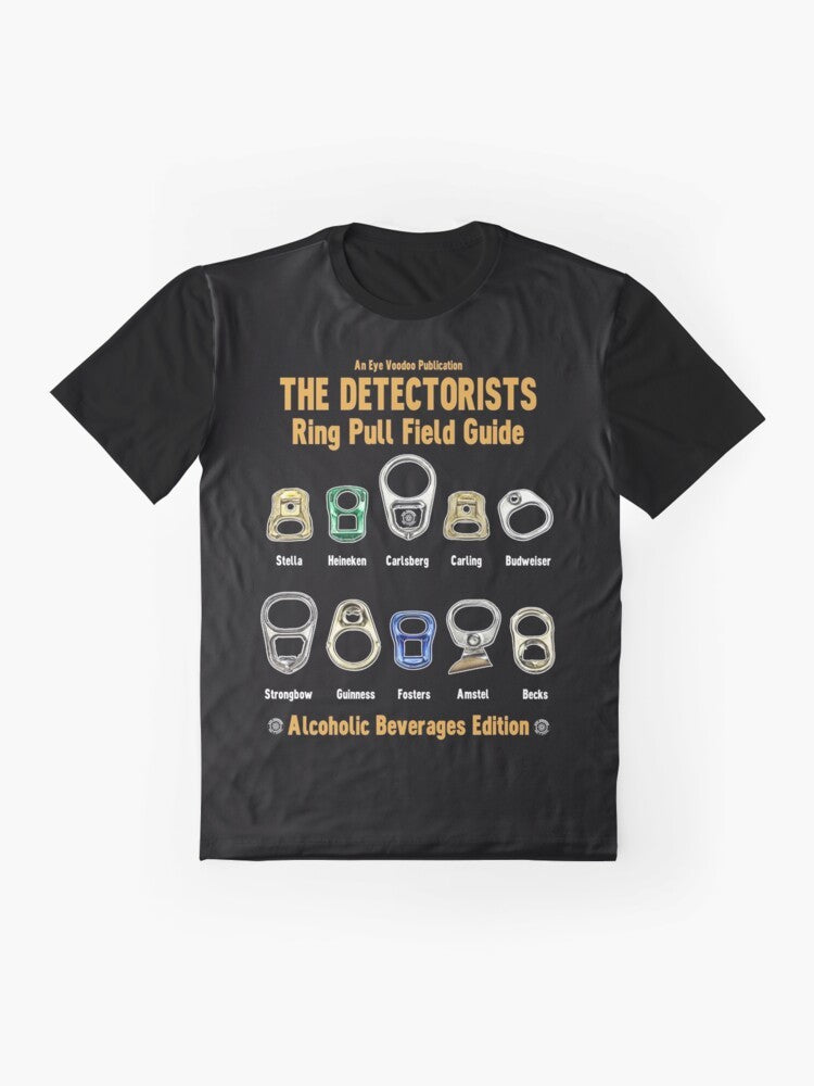 Detectorist metal detector graphic t-shirt with a comedy design related to the BBC show 'Detectorists' - Flat lay