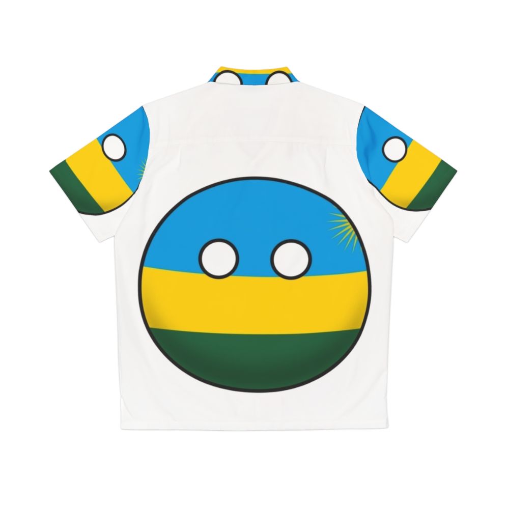 Rwanda Countryball Hawaiian Shirt featuring the flag of Rwanda - Back