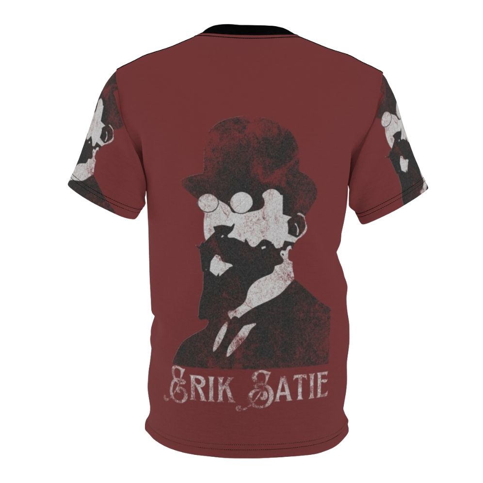 Erik Satie-inspired t-shirt design featuring a minimalist, aesthetic musical style - Back